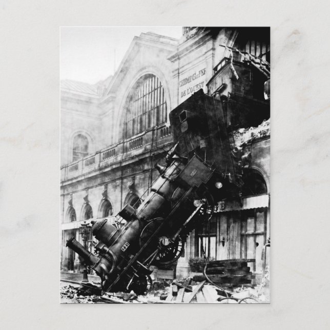 Train Wreck at Montparnasse , 22 October 1895 Postcard (Front)