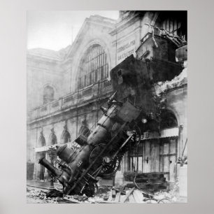 Train Wreck at Montparnasse Station in Paris 1895 Poster