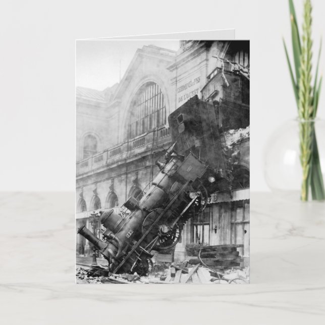 train wreck greeting card (Front)