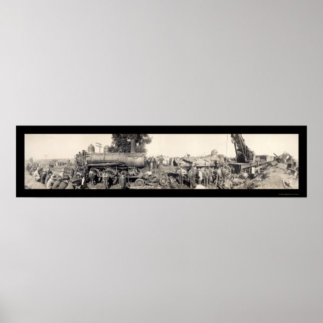 Train Wreck Illinois Photo 1909 Poster (Front)
