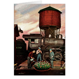 Train Yard Flower Garden by Stevan Dohanos