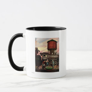 Train Yard Flower Garden by Stevan Dohanos Mug