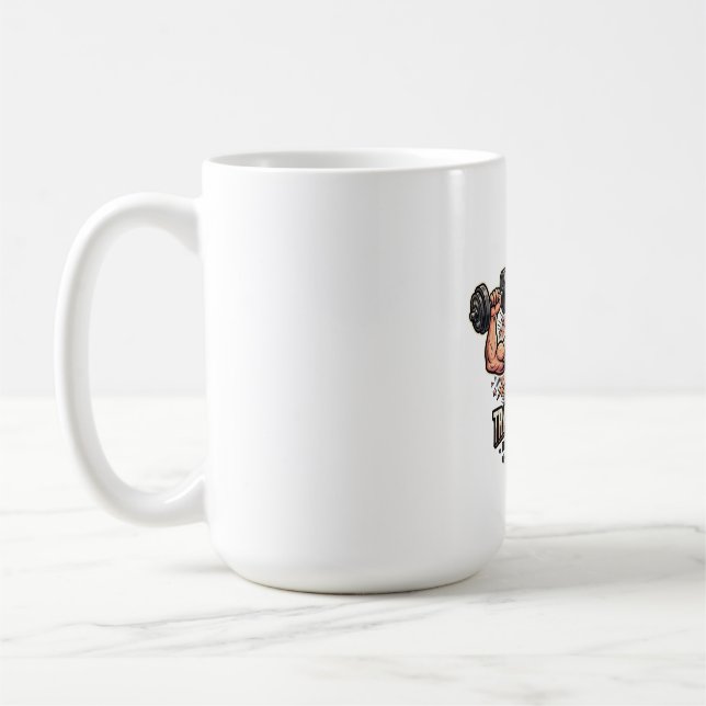 Train Your Brain Strong Muscular Mind Over Muscle Coffee Mug (Left)