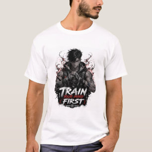 Train Your Mind First Anime Gym T-Shirt Dark Man