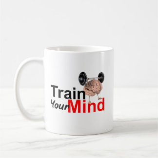 Train Your Mind Motivational Brain Workout Design Coffee Mug