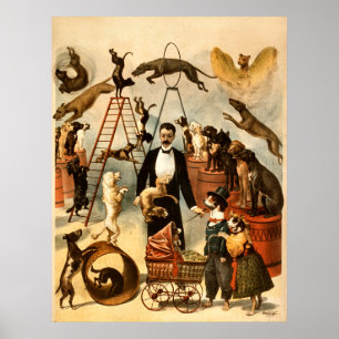 Trained Dog Act 1899 - Vintage Circus Act Poster