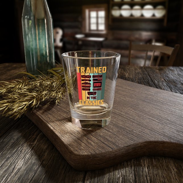 Trained in the Classics - Retro Video Game Shot Glass (Creator Uploaded)