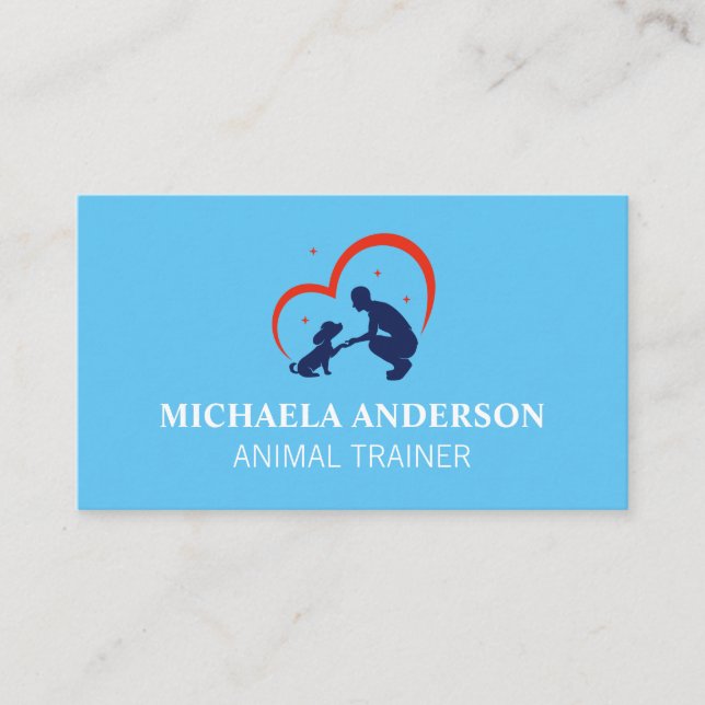 Trainer Working with Puppy Business Card (Front)