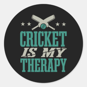 Training Cricket Player Cricket Classic Round Sticker