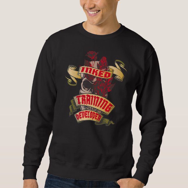 Training Developer Inked Skull & Red Roses Tattoo Sweatshirt (Front)