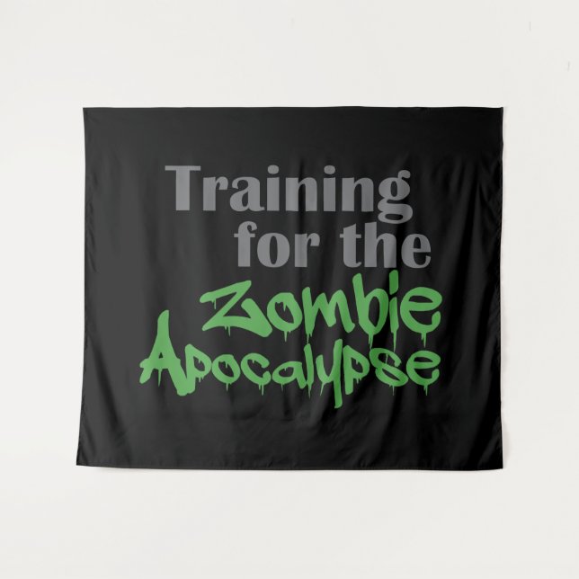 Training For The Zombie Apocalypse Funny Workout Tapestry (Front (Horizontal))