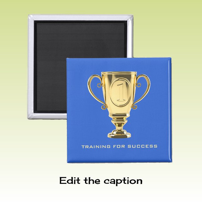 Training success golden trophy blue magnet (Creator Uploaded)