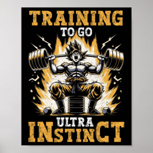 Training To Go Ultra Instinct Gym Weightlifting Di Poster
