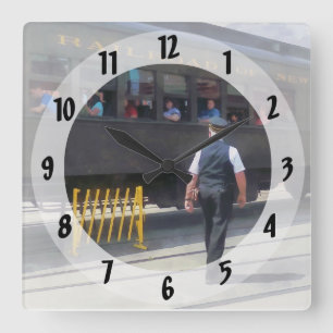 Trains - All Aboard Square Wall Clock