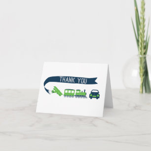 Trains and Automobiles Thank You Card
