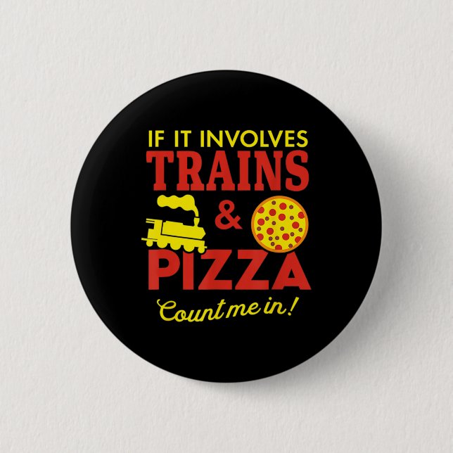 Trains And Pizza Fun Autism Awareness  2 Inch Round Button (Front)