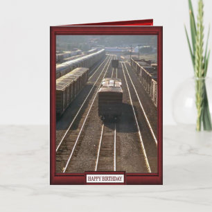 Trains and tracks -Railroad sidings Card