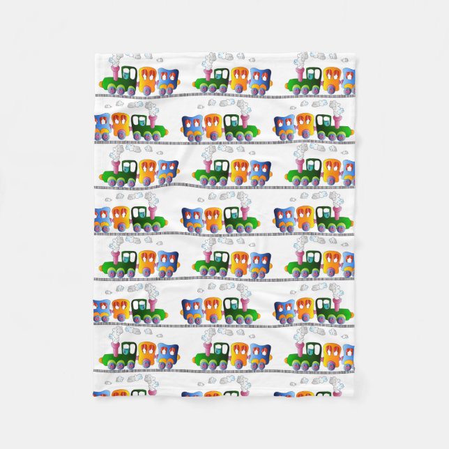 Trains Fleece Blanket (Front)