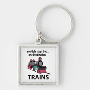 Trains Multiple Stops But One Destination Trains Keychain