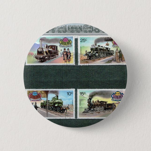 Trains, railways, locomotives 2 inch round button (Front)