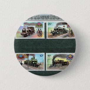 Trains, railways, locomotives 2 inch round button