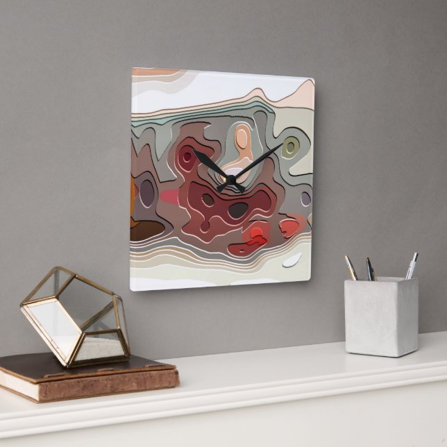 TRAINS SQUARE WALL CLOCK (Office)