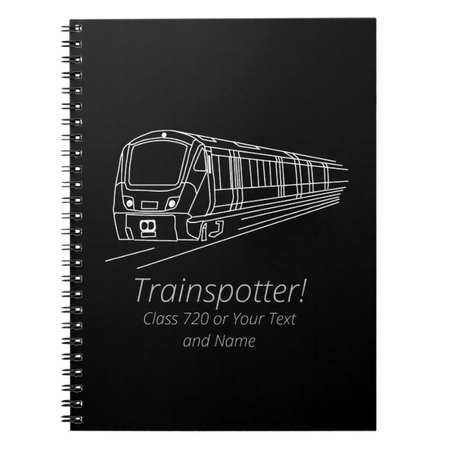 Trainspotter Class 720 UK Train Railway Railfan  Notebook (Front)
