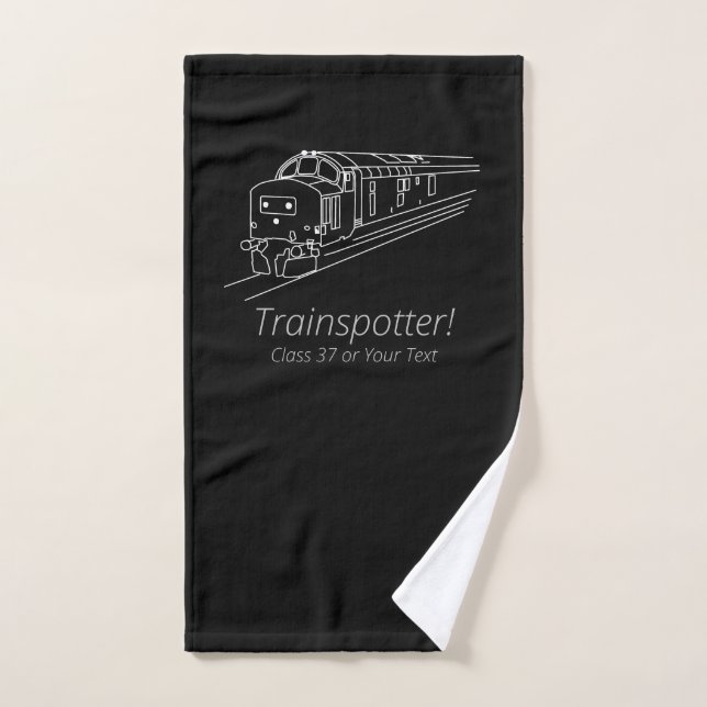 Trainspotter Classe 37 Railfan UK Railway Diesel (Serviette à main)