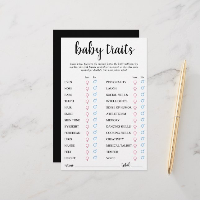 Trait de bébé moderne simple | Carte de saké class (Devant/Arrière en situation)