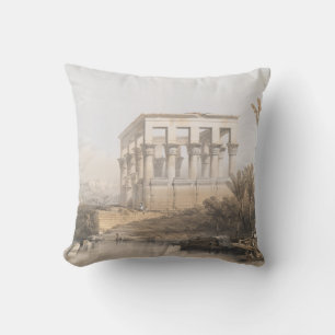 Trajan's Kiosk, hypaethral Temple at Philae Egypt Throw Pillow