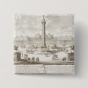 Trajan's Square Rome, from 'Entwurf einer historis 2 Inch Square Button