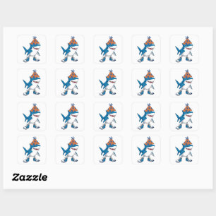 Tralalero Tralala Birthday Cartoon Shark Square Sticker