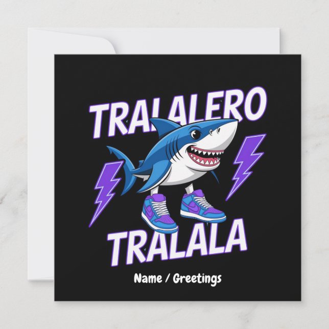 Tralalero Tralala Bootleg Funny Shark Meme Graphic Invitation (Front)