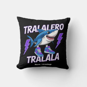 Tralalero Tralala Bootleg Funny Shark Meme Graphic Throw Pillow