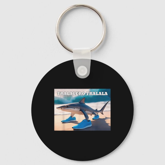 Tralalero Tralala Funny Shark Meme  Keychain (Front)