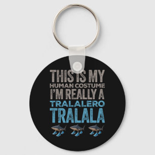 Tralalero Tralala Human Costume Funny Halloween Keychain