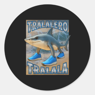 Tralalero Tralala Italian Brainrot Meme Birthday F Classic Round Sticker