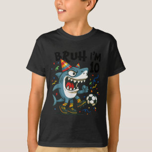 Tralalero Tralala Italian Brainrot Soccer 10th Bir T-Shirt