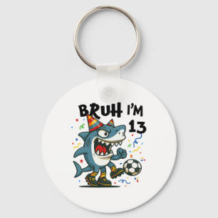 Tralalero Tralala Italian Brainrot Soccer 13th Bir Keychain