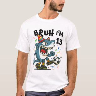 Tralalero Tralala Italian Brainrot Soccer 13th Bir T-Shirt
