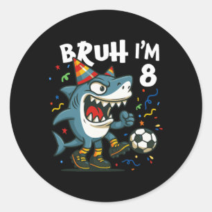 Tralalero Tralala Italian Brainrot Soccer 8th Birt Classic Round Sticker