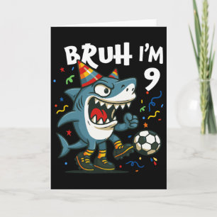 Tralalero Tralala Italian Brainrot Soccer 9th Birt Card