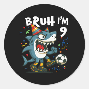 Tralalero Tralala Italian Brainrot Soccer 9th Birt Classic Round Sticker