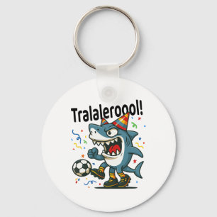 Tralalero Tralala Italian Brainrot Soccer Birthday Keychain