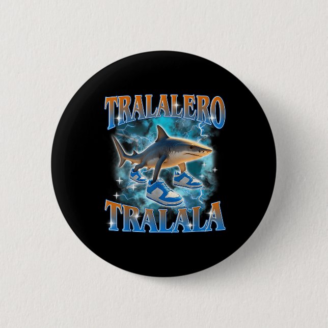 Tralalero Tralala Shark Meme Bootle  2 Inch Round Button (Front)