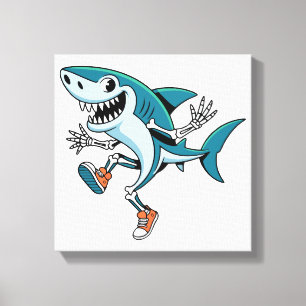Tralalero Tralala SkeleBoo Halloween Design Canvas Print