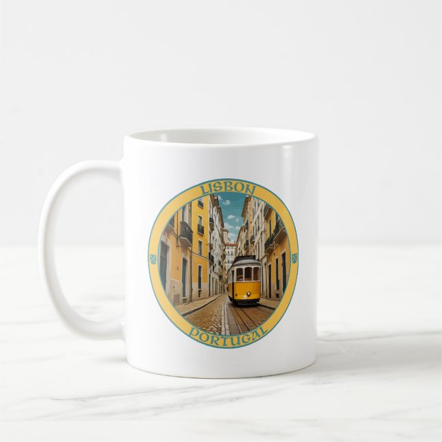 Tram 28 Lisbon Portugal Coffee Mug (Left)