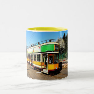 Tram at Colyton station Two-Tone Coffee Mug