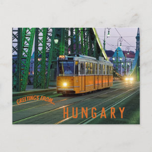 Tram On Bridge Budapest Hungary Postcard