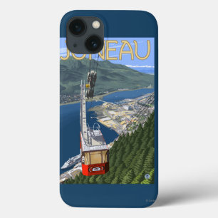 Tram over Juneau, Alaska Vintage Travel Poster iPhone 13 Case